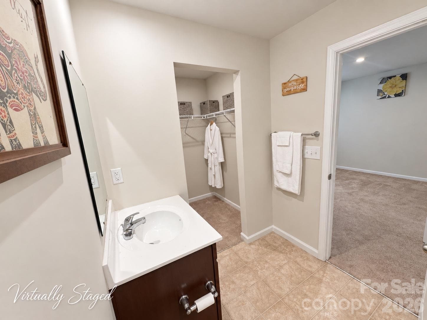 Primary Ensuite & Walk-in Closet (virtually staged) - 5356 Austin Knoll Court, Charlotte
