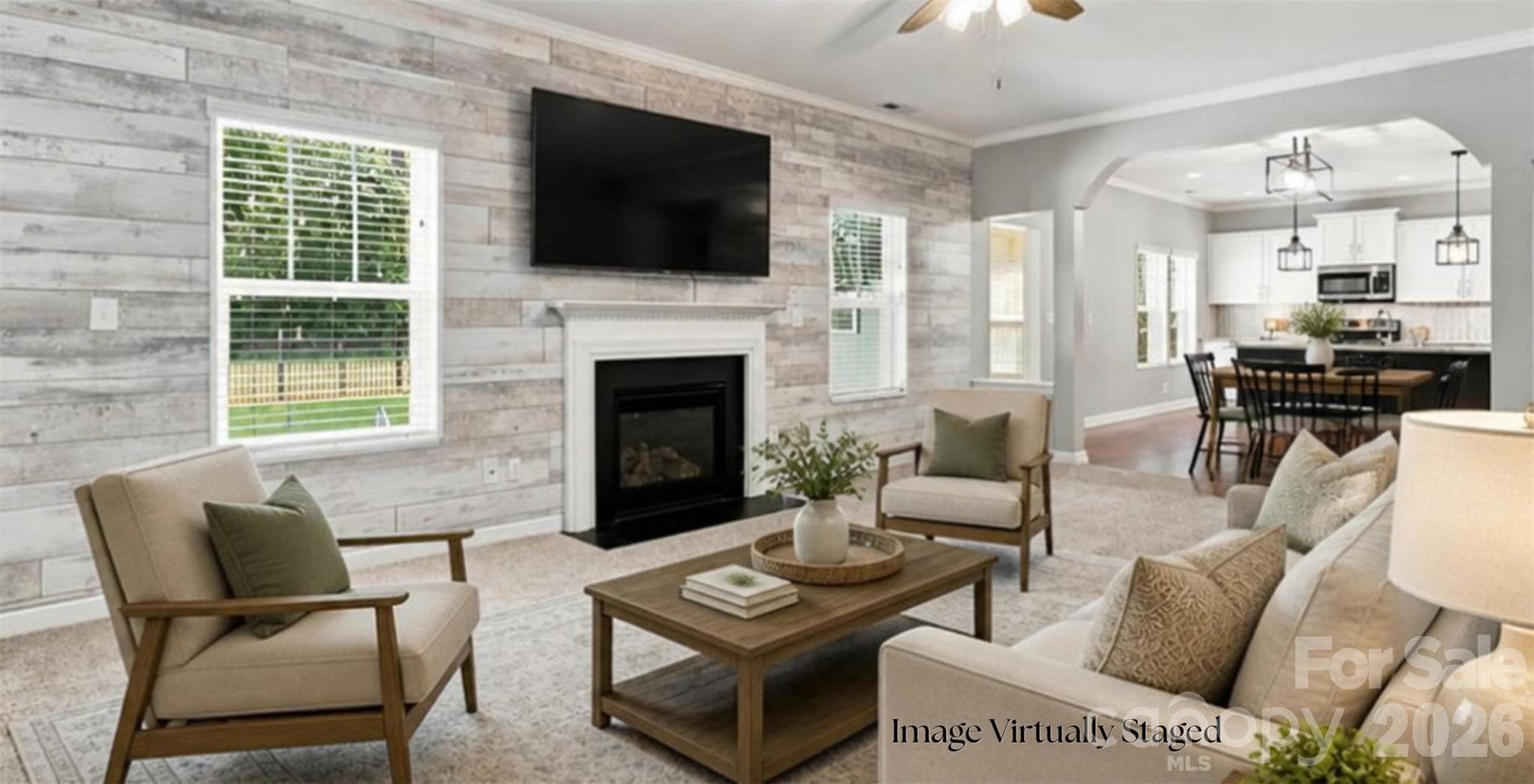 Virtually Staged living area - 126 Misty Woods Drive, Clover