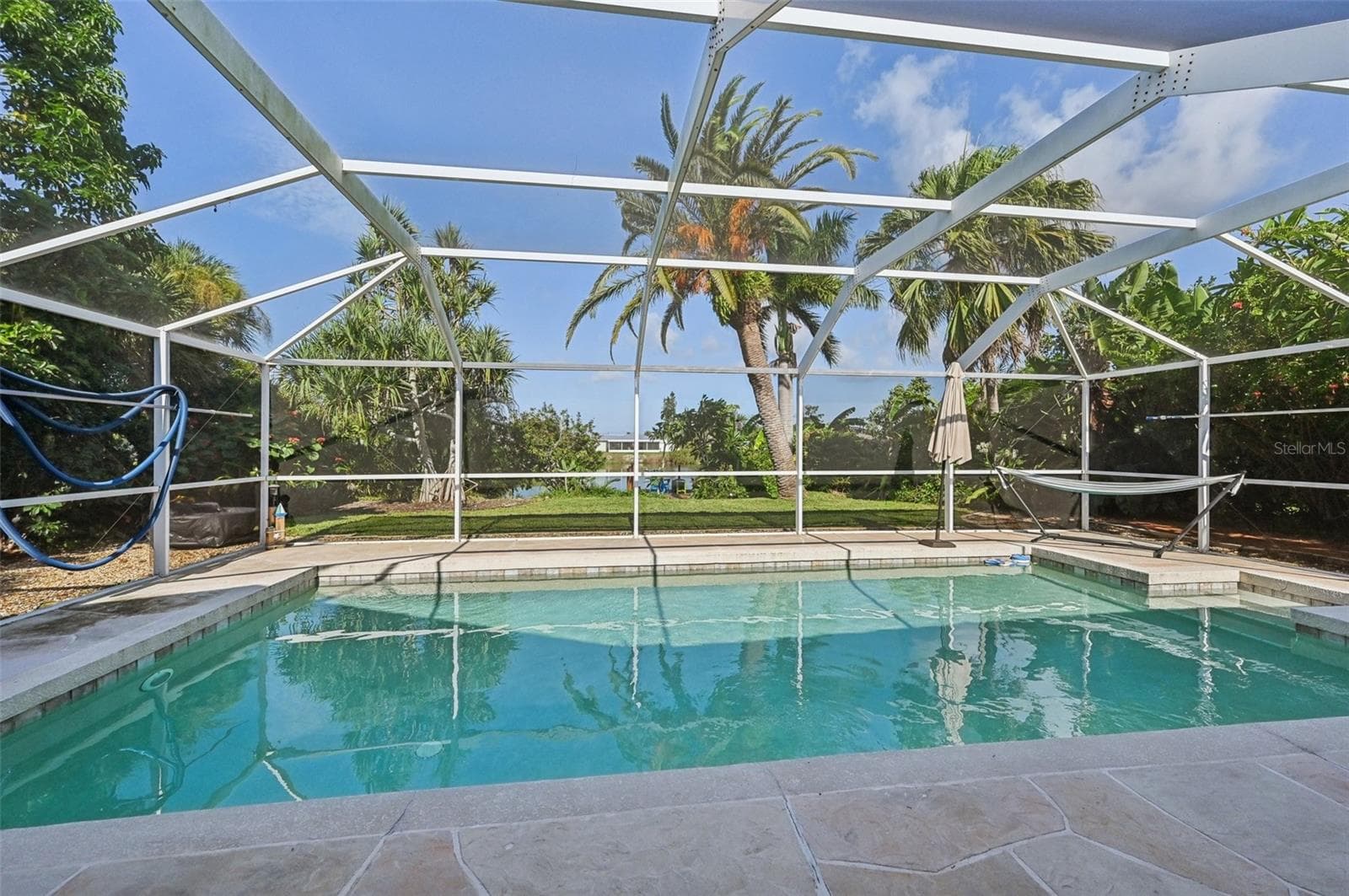 Screened pool with west view - 1248 JEFFERSON DR, ENGLEWOOD