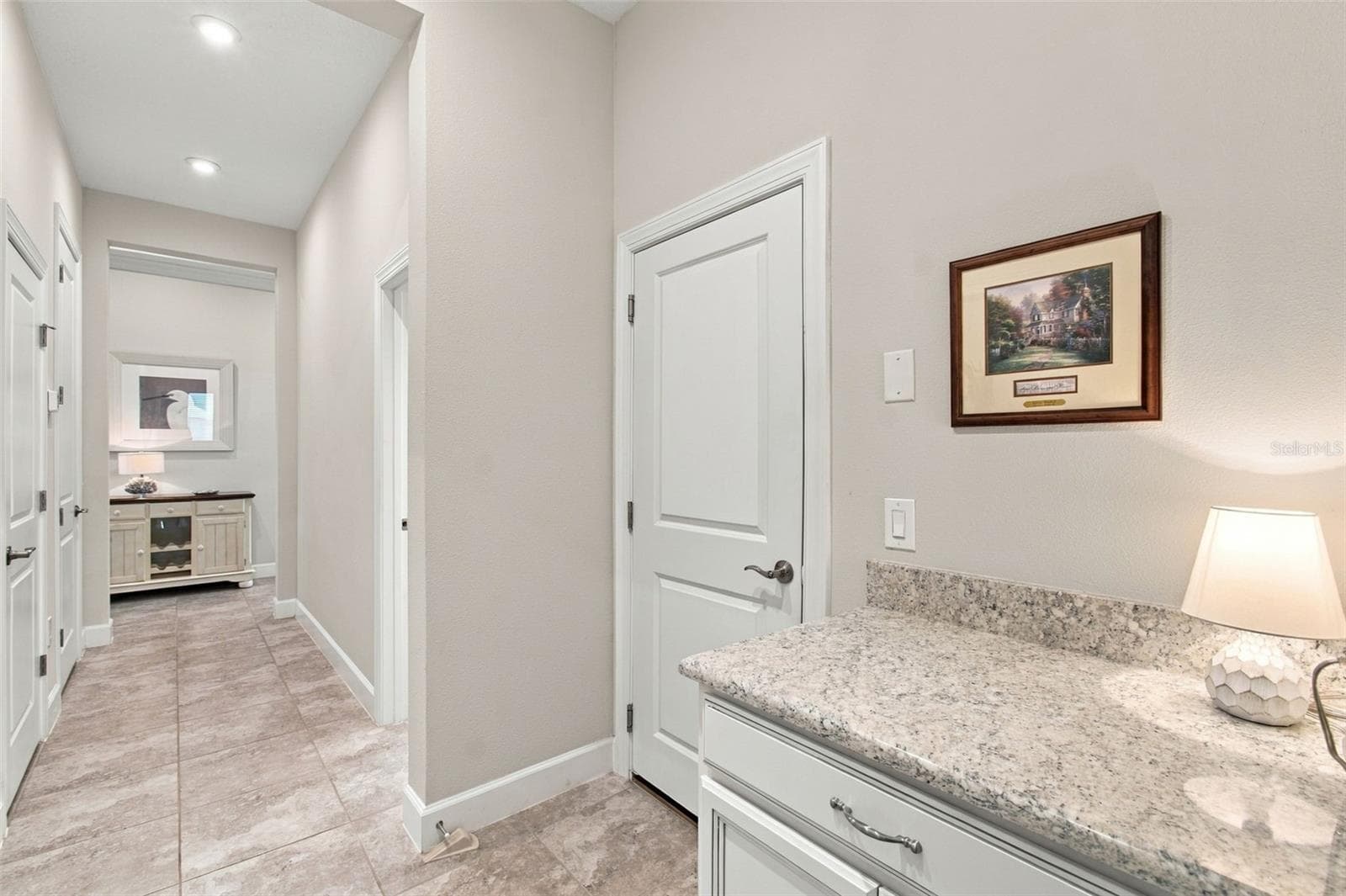 Hall from Garage with Drop station cabinet - 4085 VIA TOLEDO CT, POINCIANA
