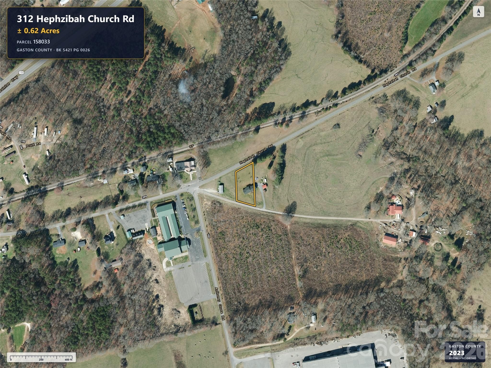 Aerial imagery predates removal of the previous home. - 312 Hephzibah Church Road, Crouse