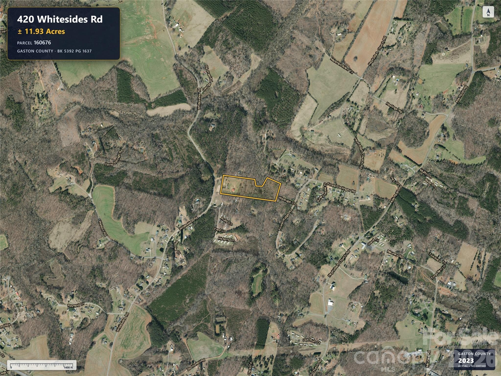 Aerial imagery predates removal of the previous home. - 420 Whitesides Road, Bessemer City