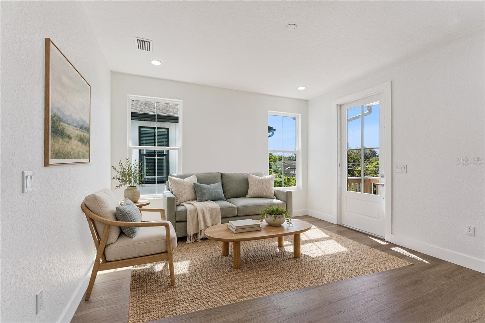Virtually Staged - Tall windows and a glazed exterior door bring light into this room. - 3456 FAIRWAY LN, ORLANDO