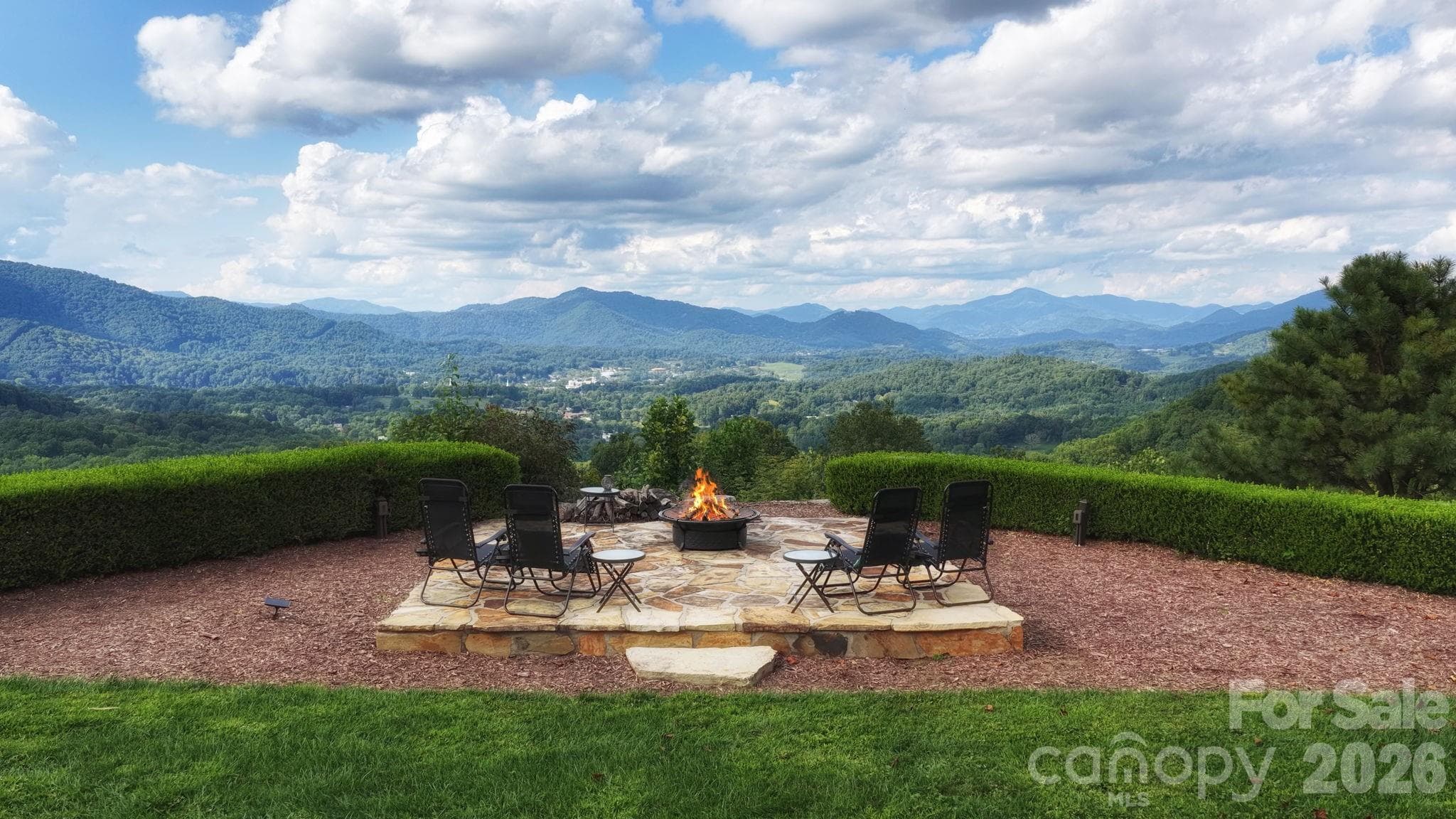Rear overlook terrace sits on top of the valley - 93 Lombard Street, Waynesville