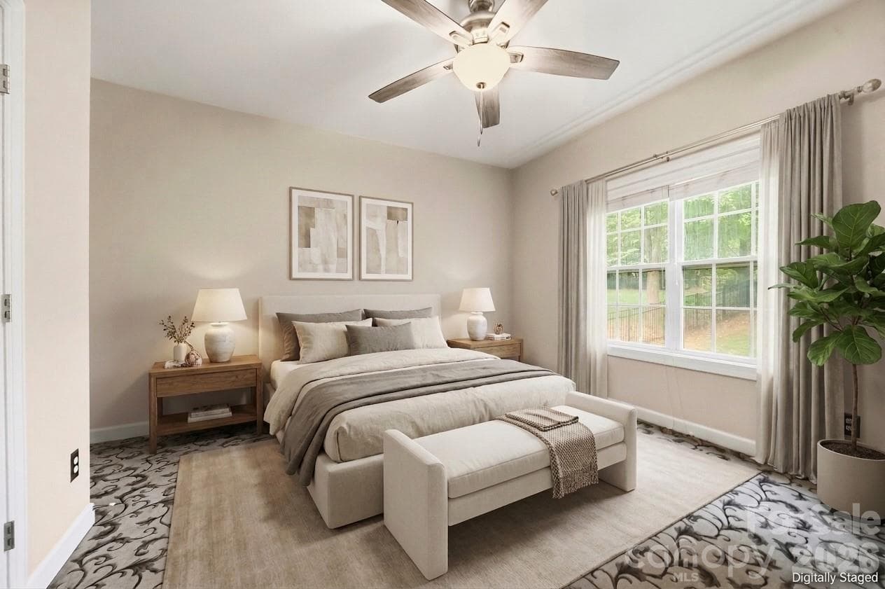 Main Bedroom Virtually Staged - 6326 Stephens Grove Lane, Huntersville