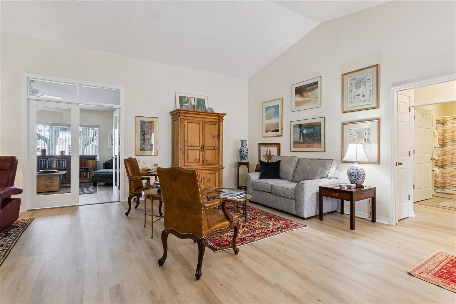 LIVING ROOM looking toward office (through French doors) - 21736 PRINCESS GRACE CT, LEESBURG