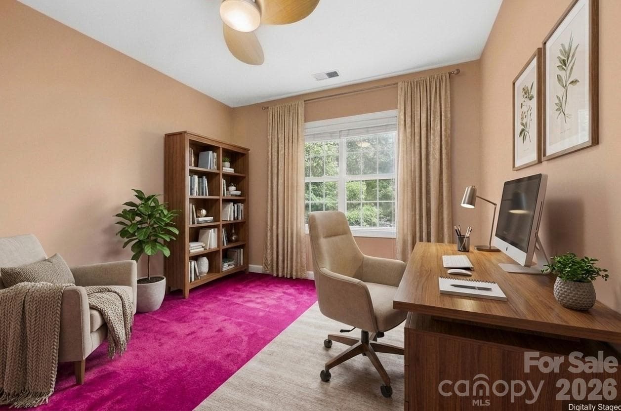 Bedroom/office Virtually Staged - 6326 Stephens Grove Lane, Huntersville