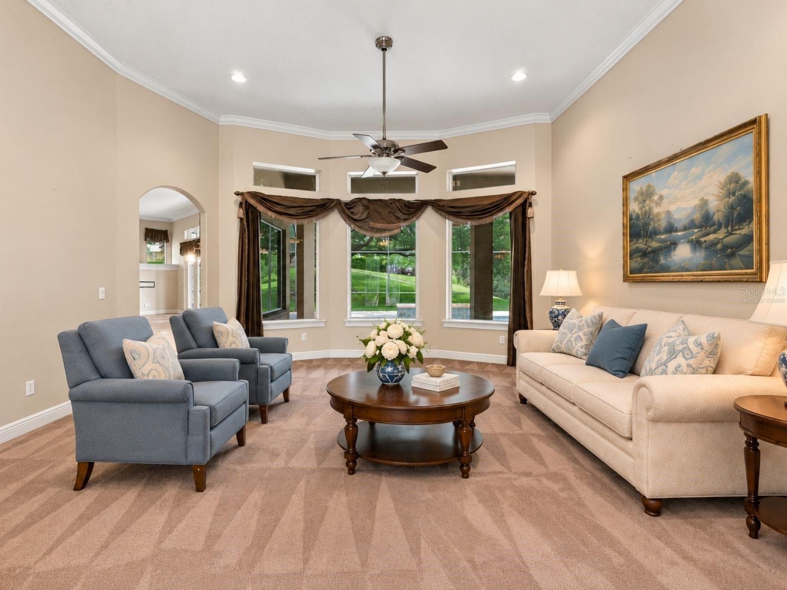 Virtually Staged Formal Living Room - 17535 COBBLESTONE LN, CLERMONT