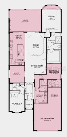Floor 1 ~ Additional Highlights Include: impact windows, tray ceiling pkg, tandem garage, double pocket doors at study, 8' interior doors, outdoor kitchen rough-in, and pool and spa prewire - 14627 CONTENTA LOOP, LAKEWOOD RANCH