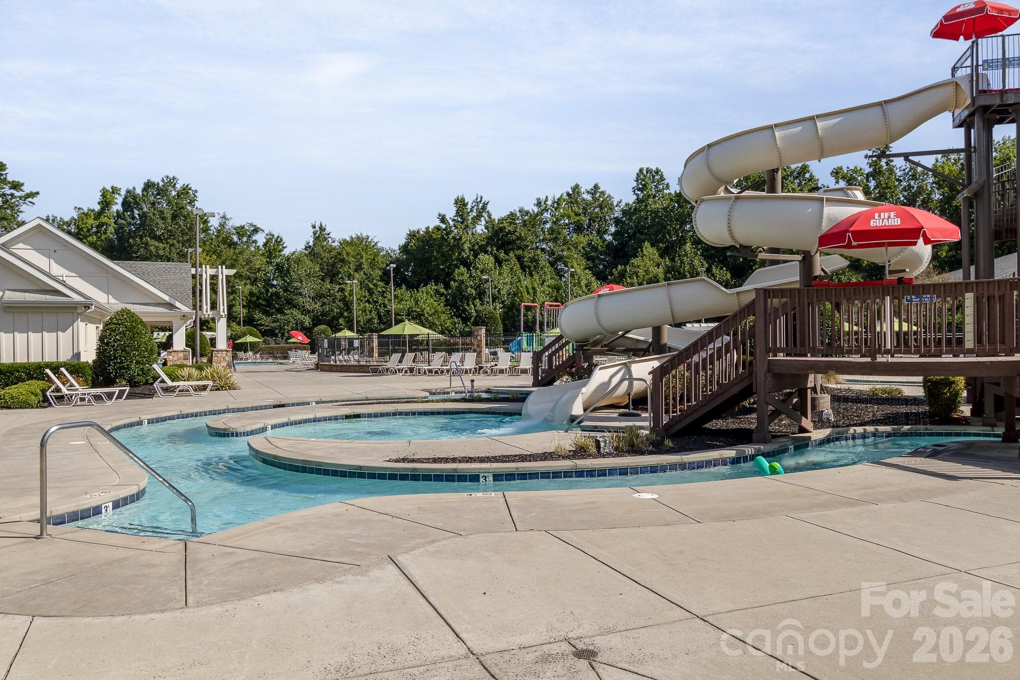 Waterslide at one of multiple community pools - 3018 Oakmere Road, Waxhaw