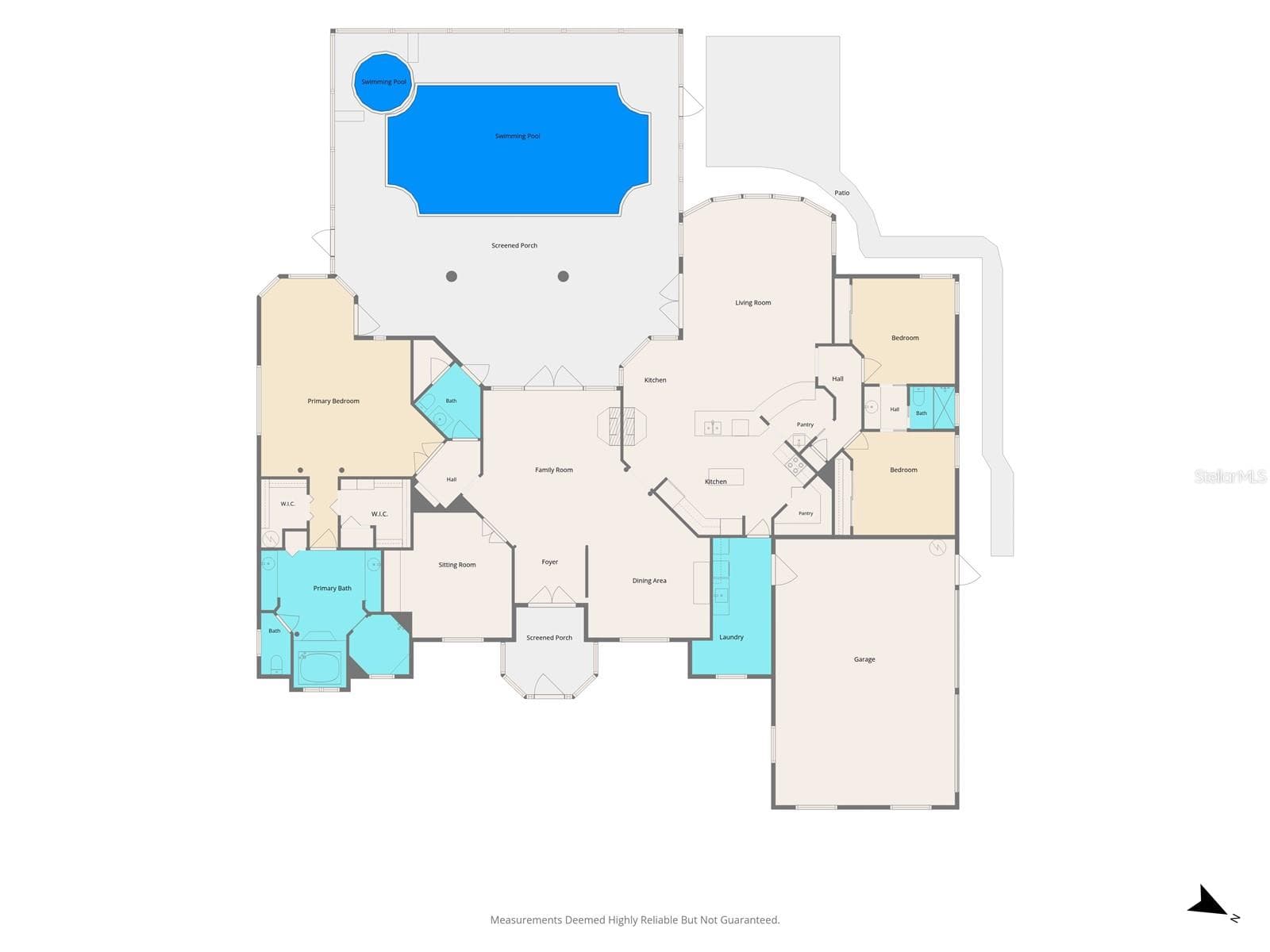 Floor plan of the spacious residence - 6722 W SENTINEL BLUFF PATH, BEVERLY HILLS