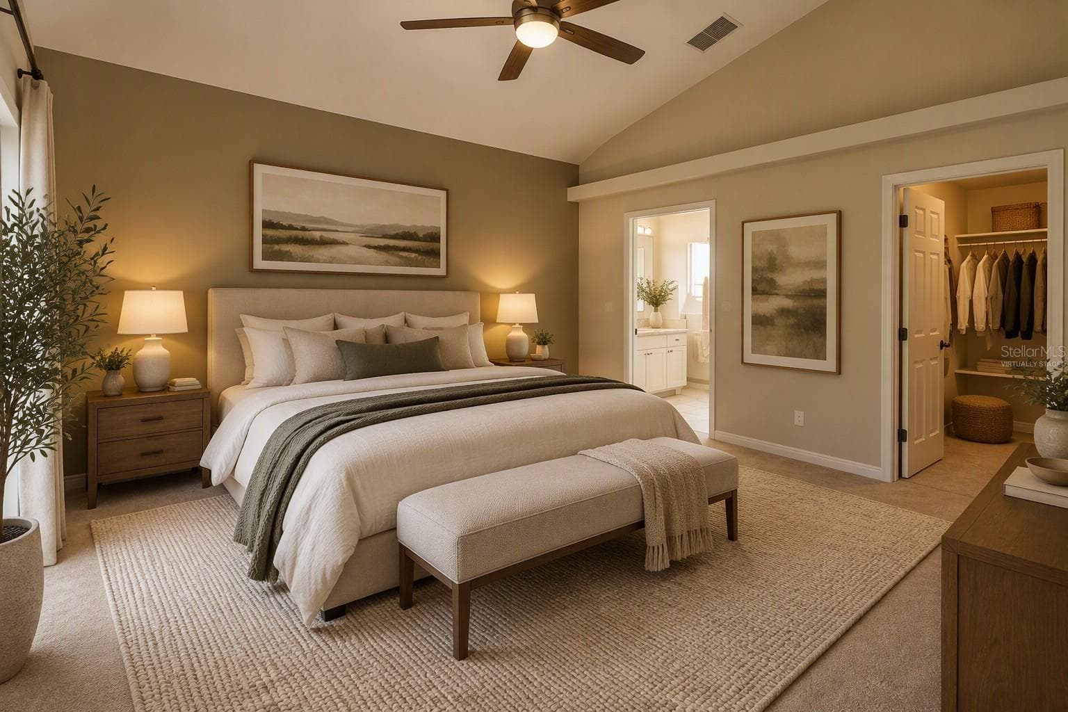 Virtually staged designer primary bedroom - 5912 33RD DR E, PALMETTO