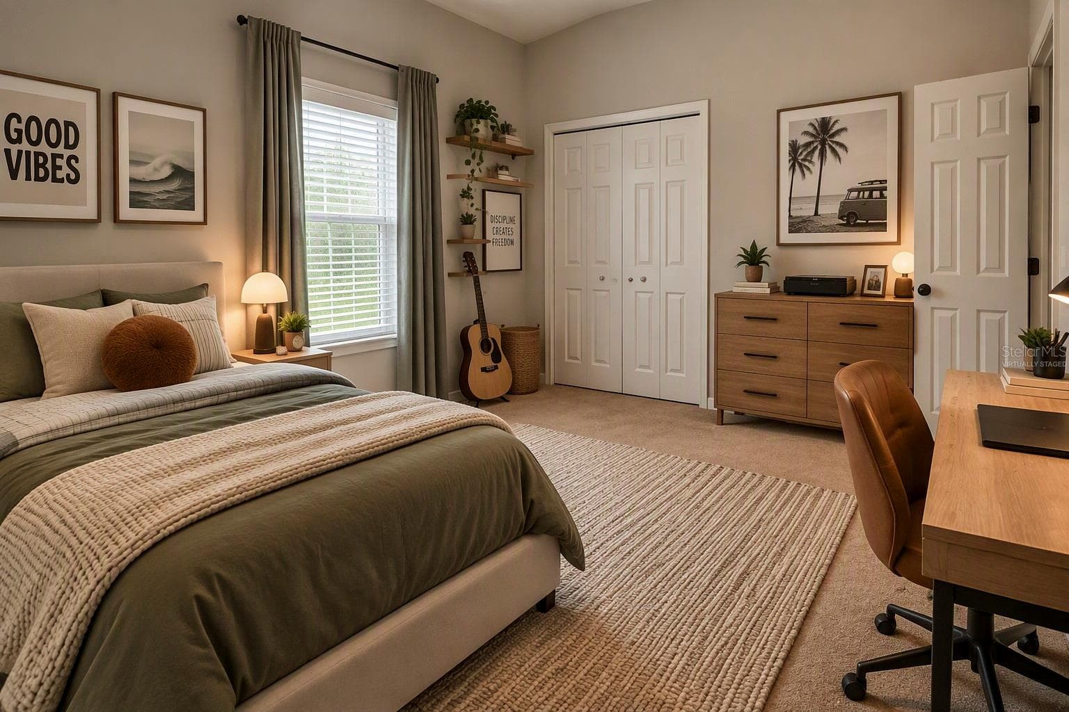Virtually staged designer guest bedroom 2 - 5912 33RD DR E, PALMETTO