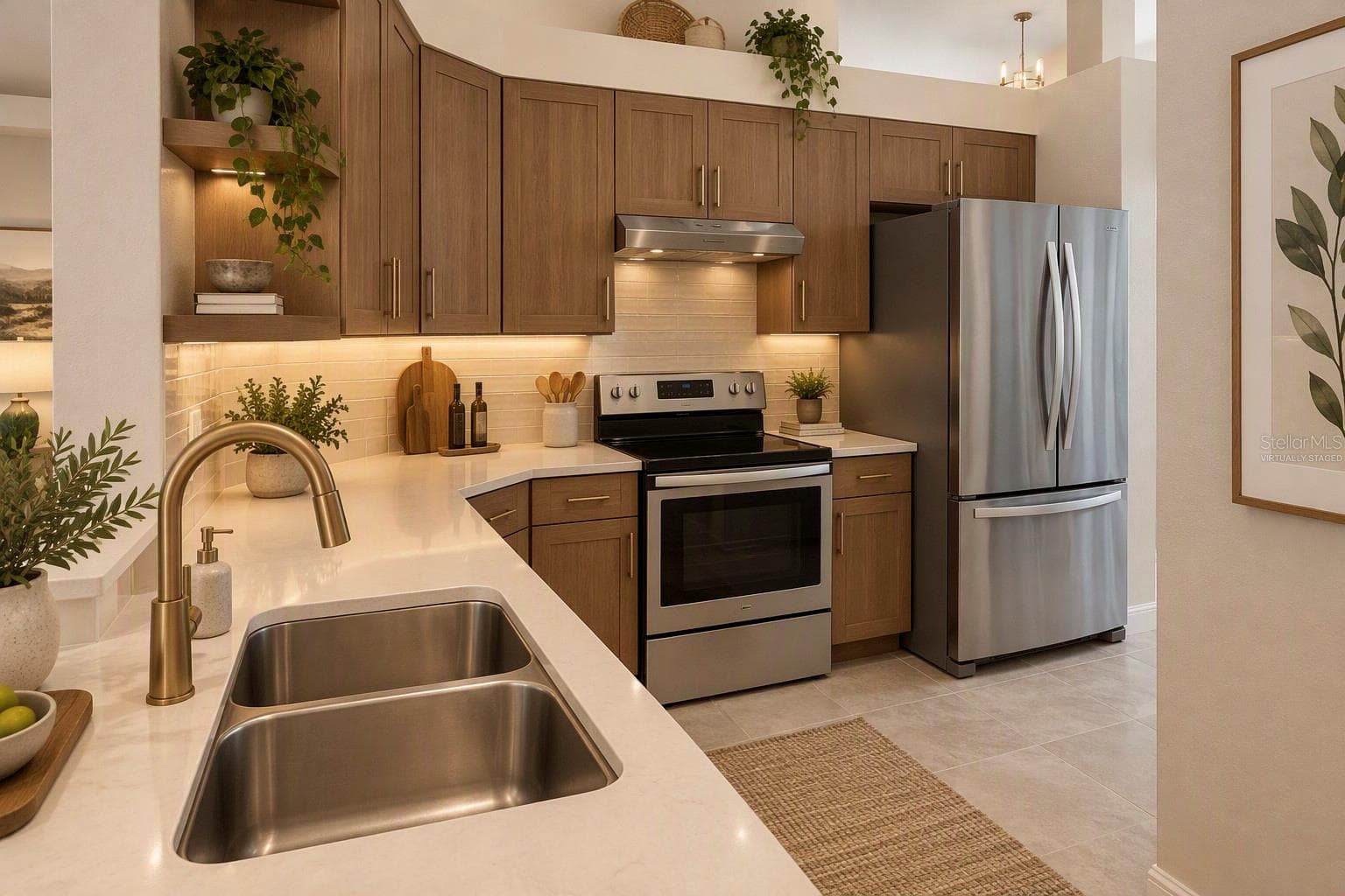 Virtually staged designer kitchen - 5912 33RD DR E, PALMETTO