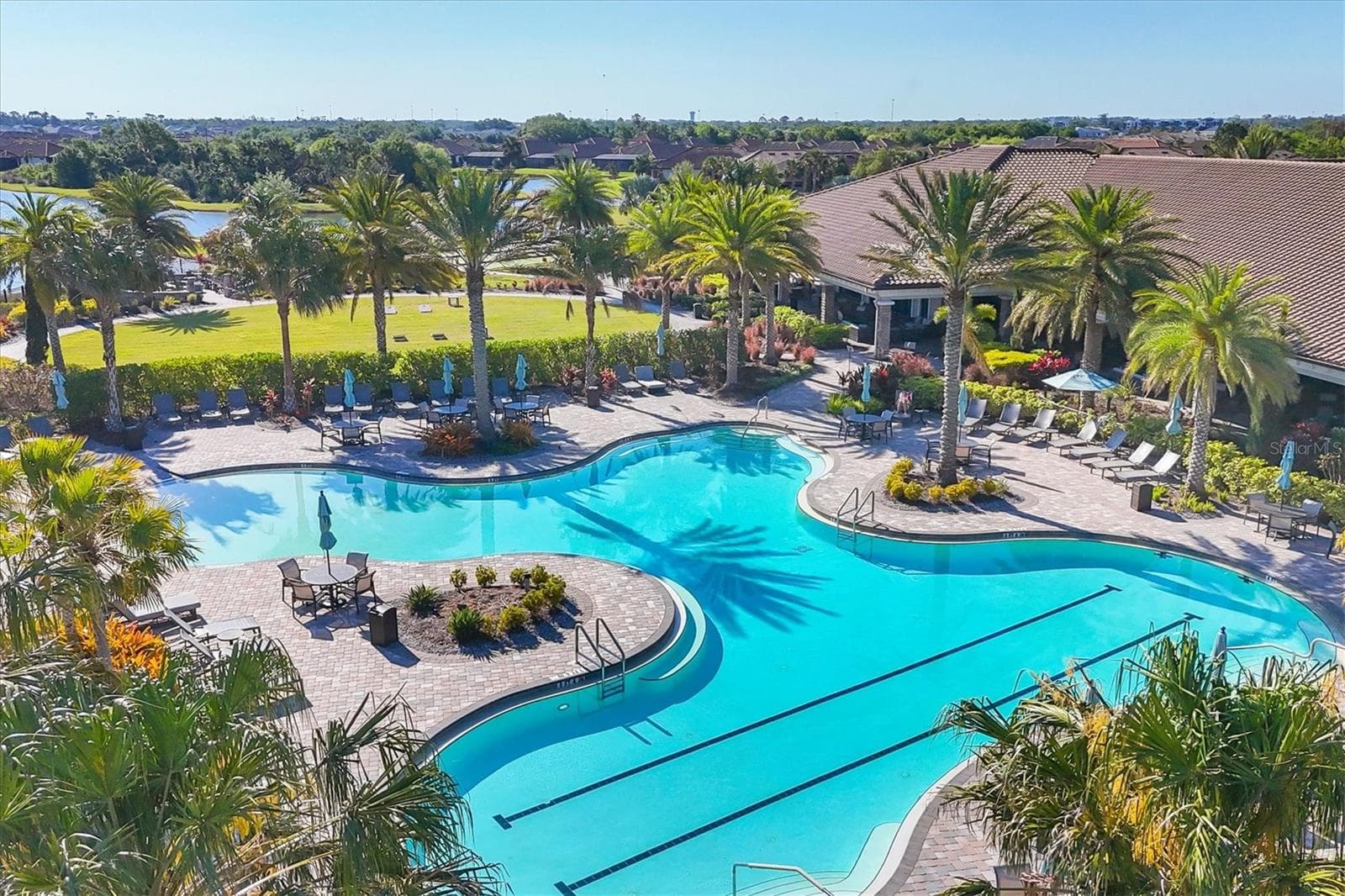 Aeral view of pool - 4705 STAFFORD CT, PALMETTO