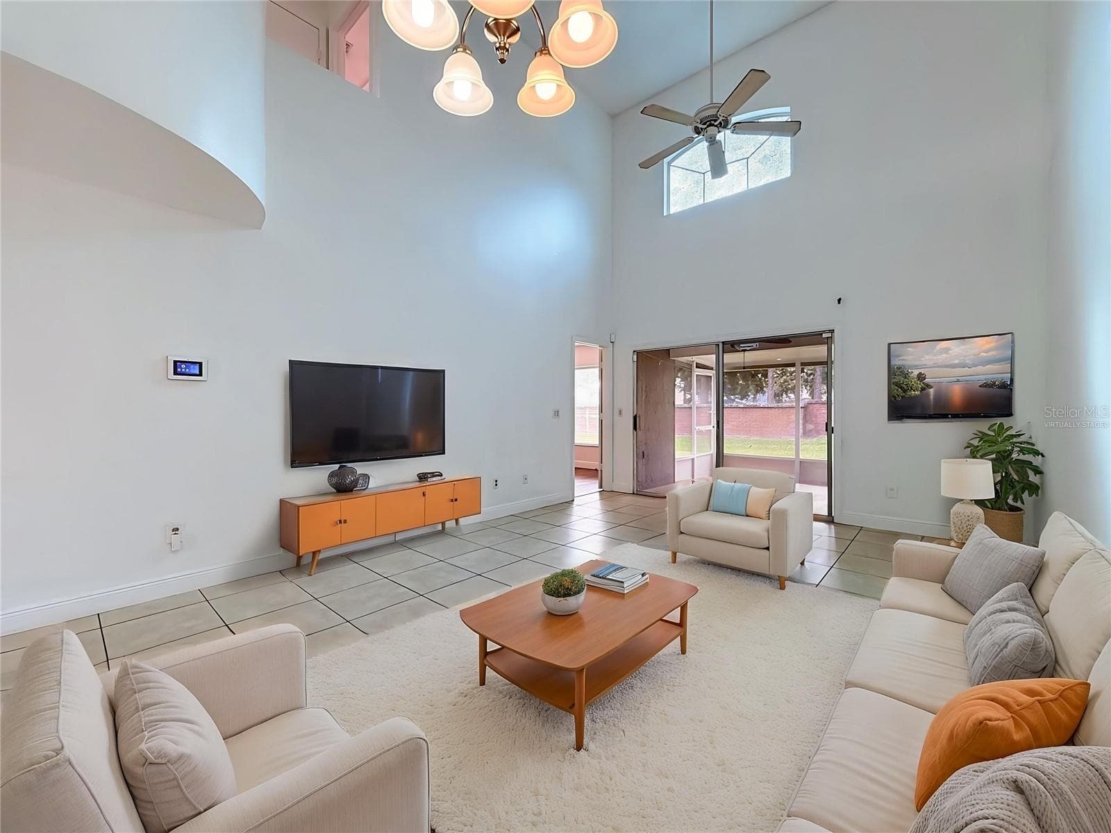 virtually staged living room - 13518 SUMMERTON DR, ORLANDO