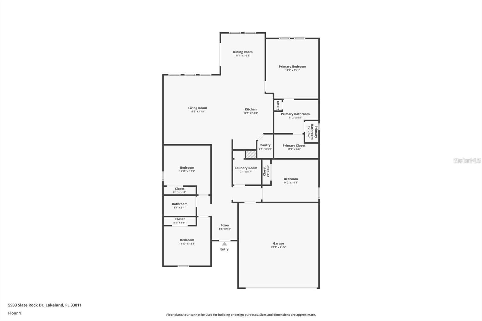 Floor Plan - 5945 SLATE ROCK DR, LAKELAND