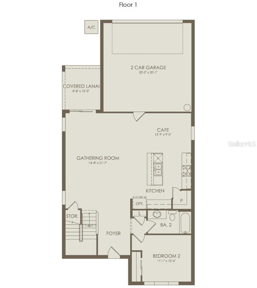 Floor Plan - Floor One - 15559 PEACEFUL PINES ALLEY, CLERMONT