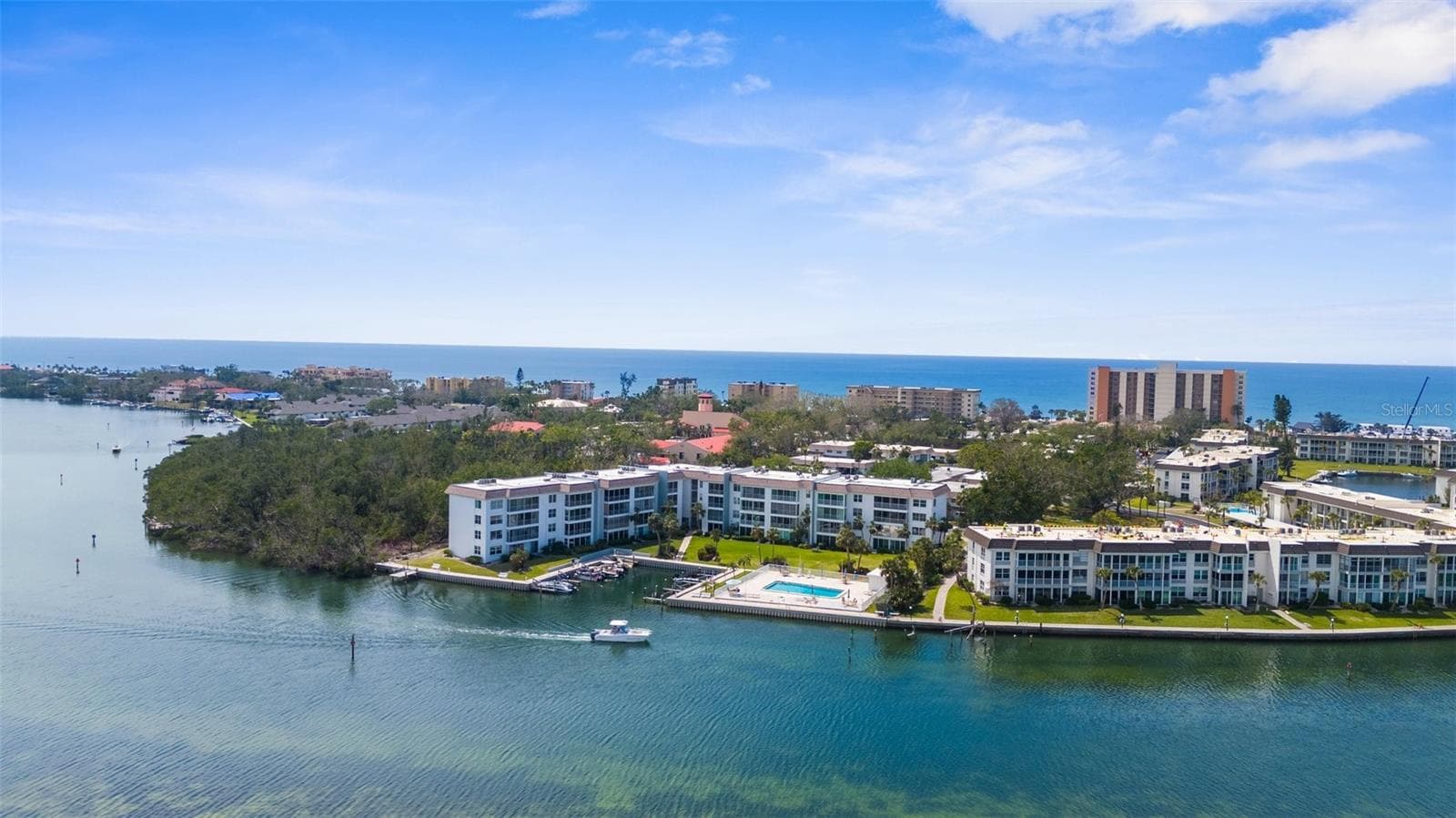 Areial View of Suttons Place - 600 SUTTON PL #101B, LONGBOAT KEY