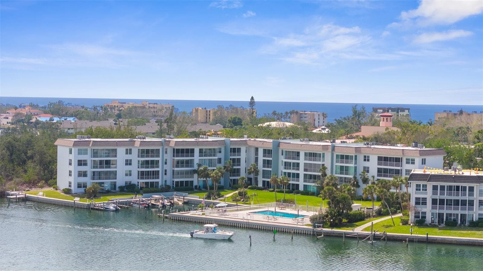Intercoastal Aerial View of Suttons Place Condos - 600 SUTTON PL #101B, LONGBOAT KEY