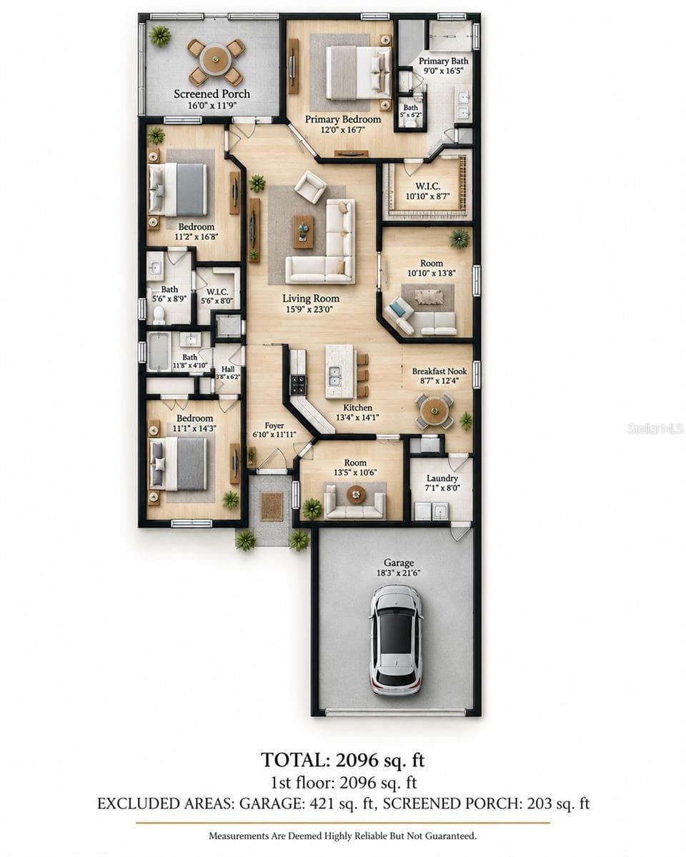 Floor Plan ESTIMATED AREA - 5101 MAGNOLIA PRESERVE BLVD, WINTER HAVEN