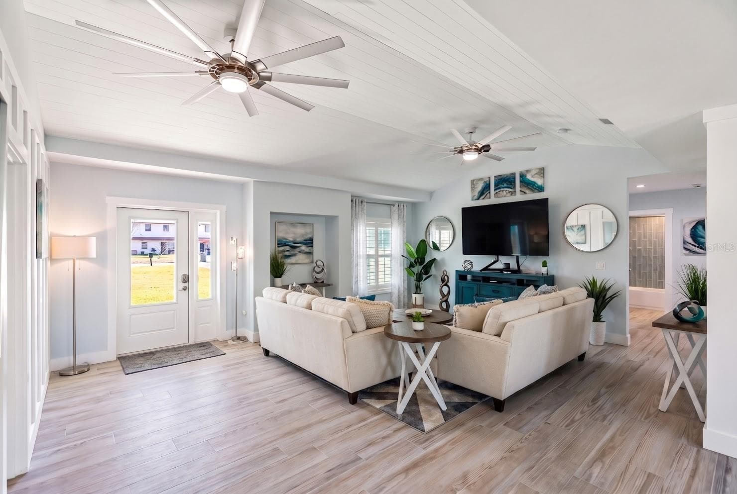 Living area staged - 400 DONA DR, NOKOMIS