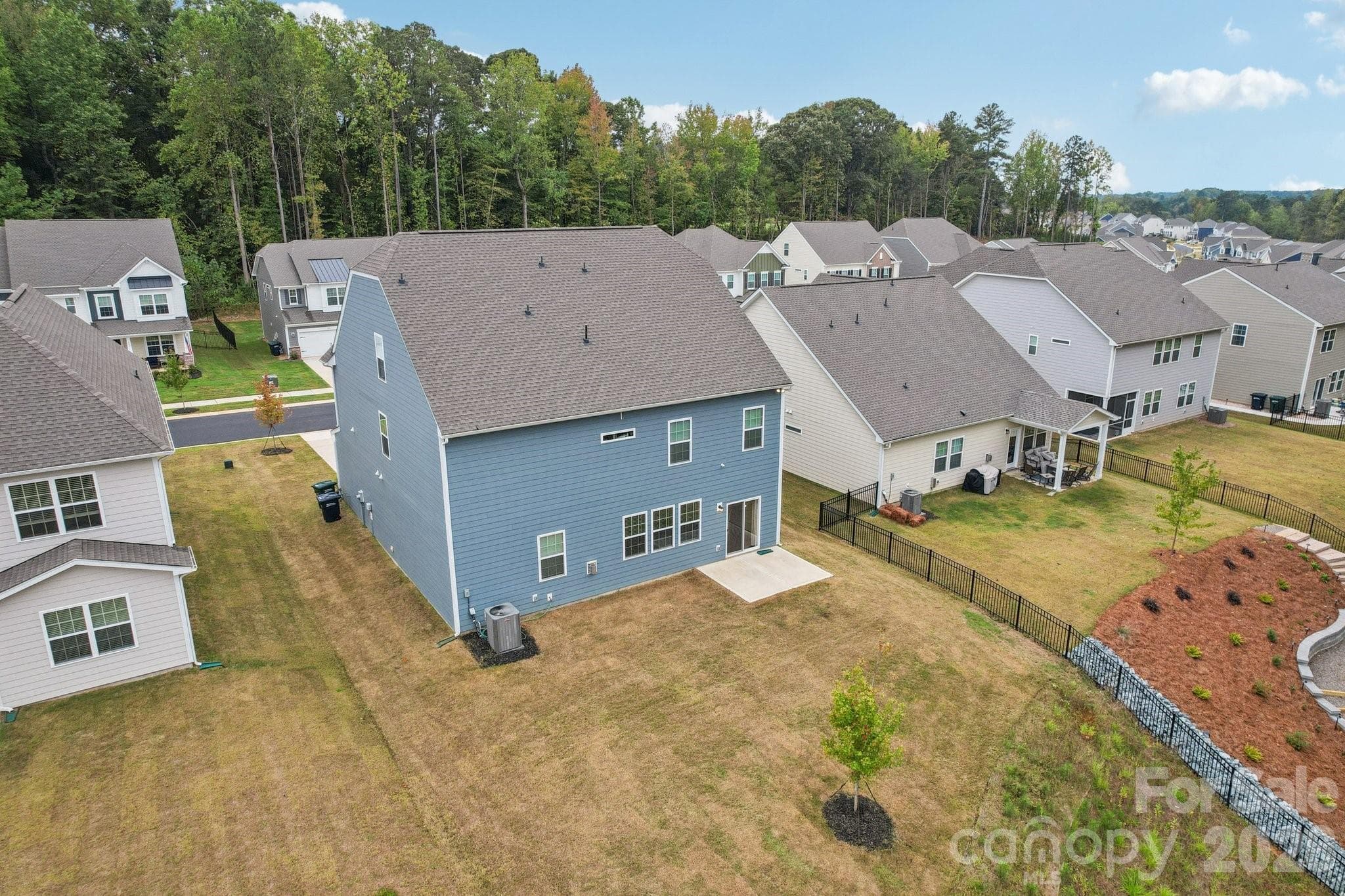 Expensive backyard overlooking wooded area - 299 Hamptons Cove Road, Troutman