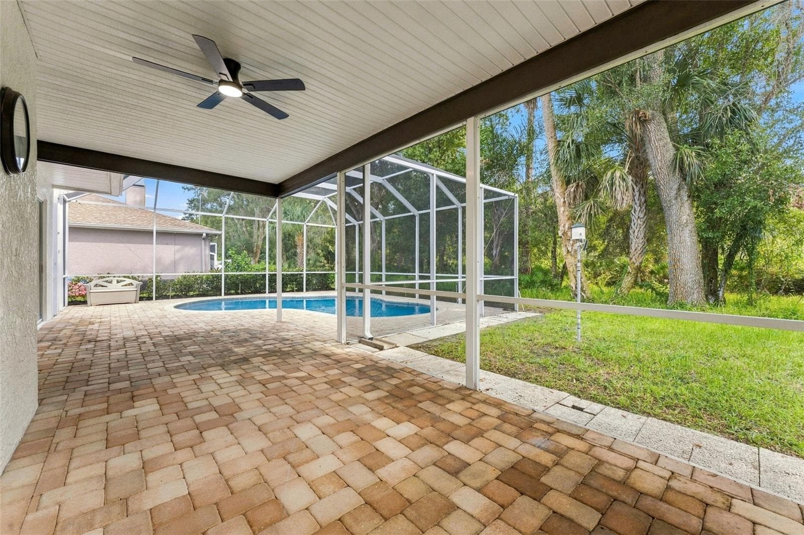 Covered screened in area on your back porch - 10102 VISTA POINTE DR, TAMPA