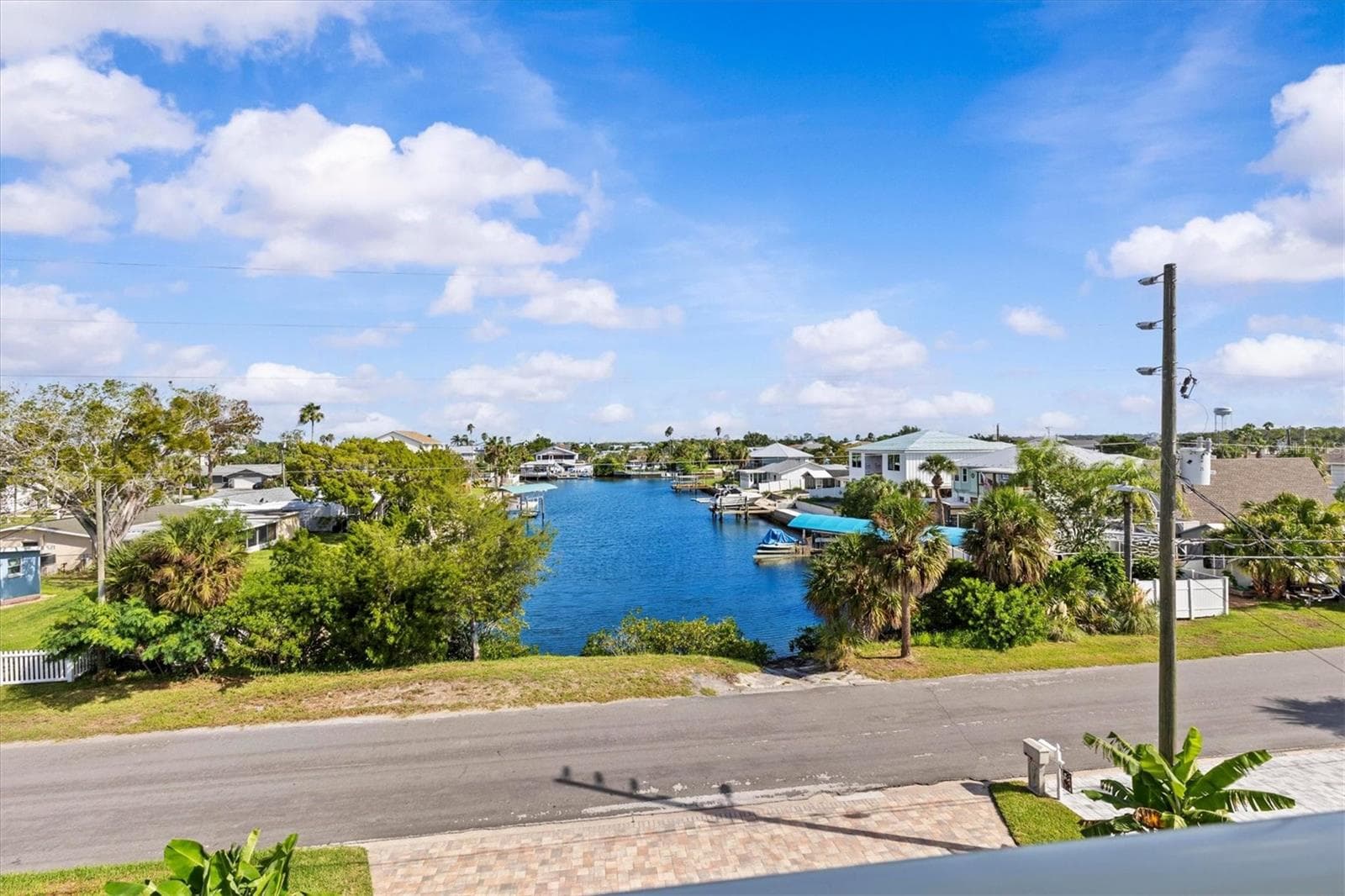 View of canal across the street from front balcony - 4030 GULF COAST DR, HERNANDO BEACH