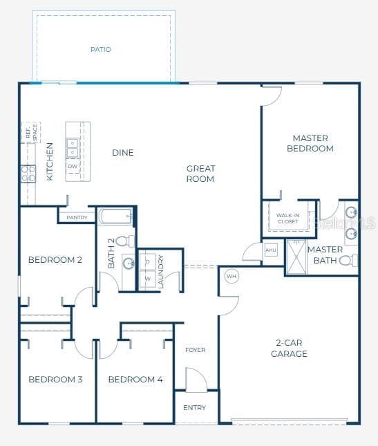 Floor Plan- Model home - actual lot & features may vary. - 2132 DEBORAH DR, SPRING HILL