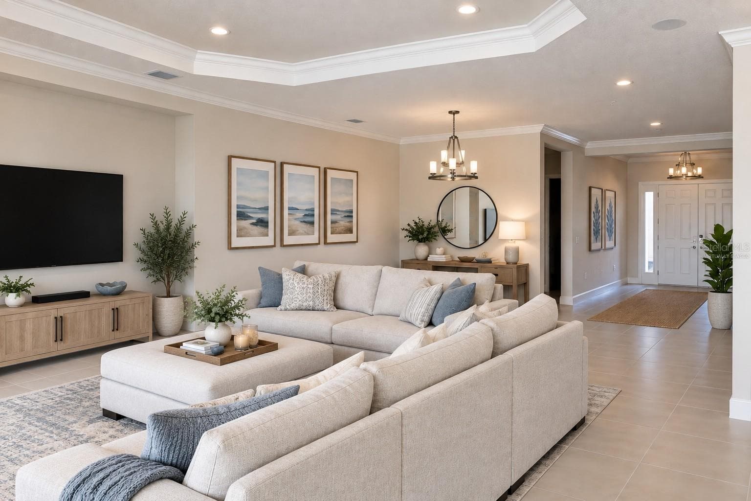 great room virtually staged - 15281 CONTENTA LOOP, LAKEWOOD RANCH