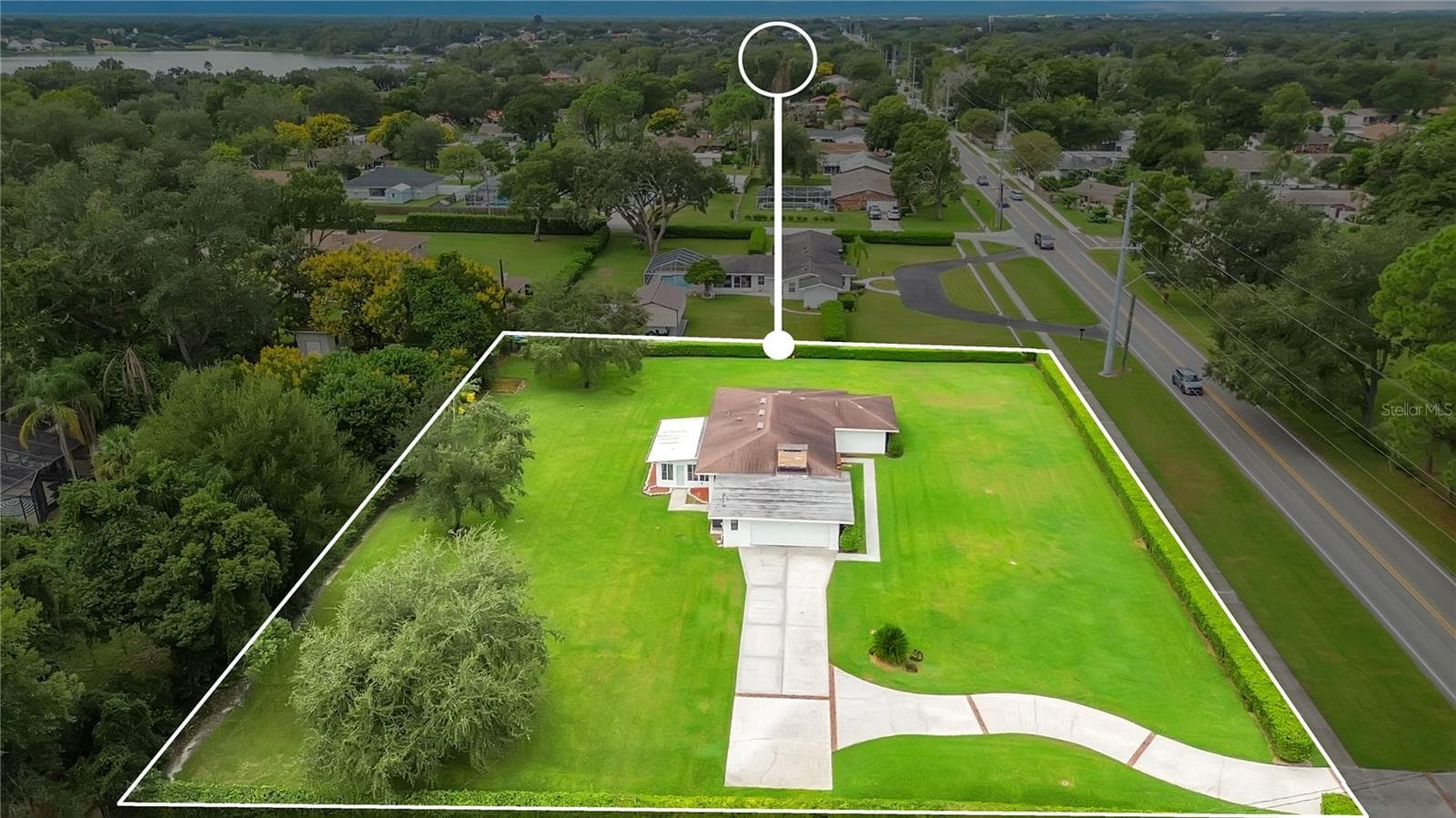 Aerial View - 1615 LAKE MIRIAM DR, LAKELAND