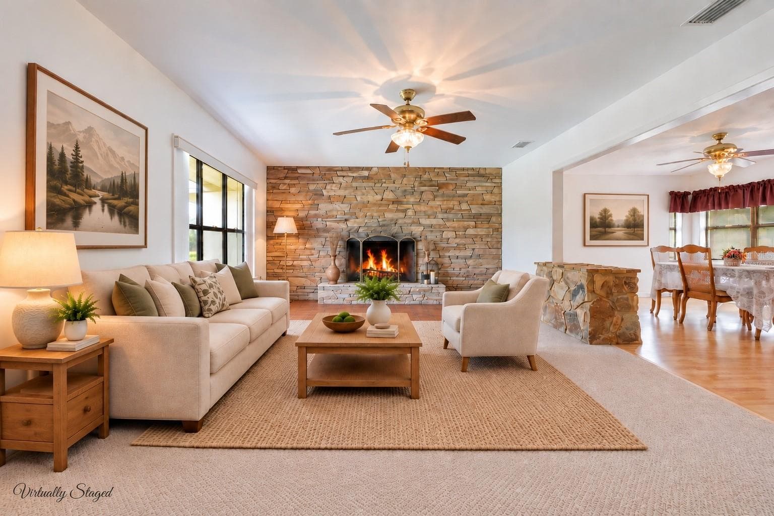 Living Room (Virtually Staged) - 1615 LAKE MIRIAM DR, LAKELAND