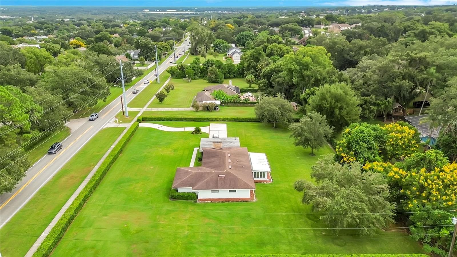 Aerial View - 1615 LAKE MIRIAM DR, LAKELAND