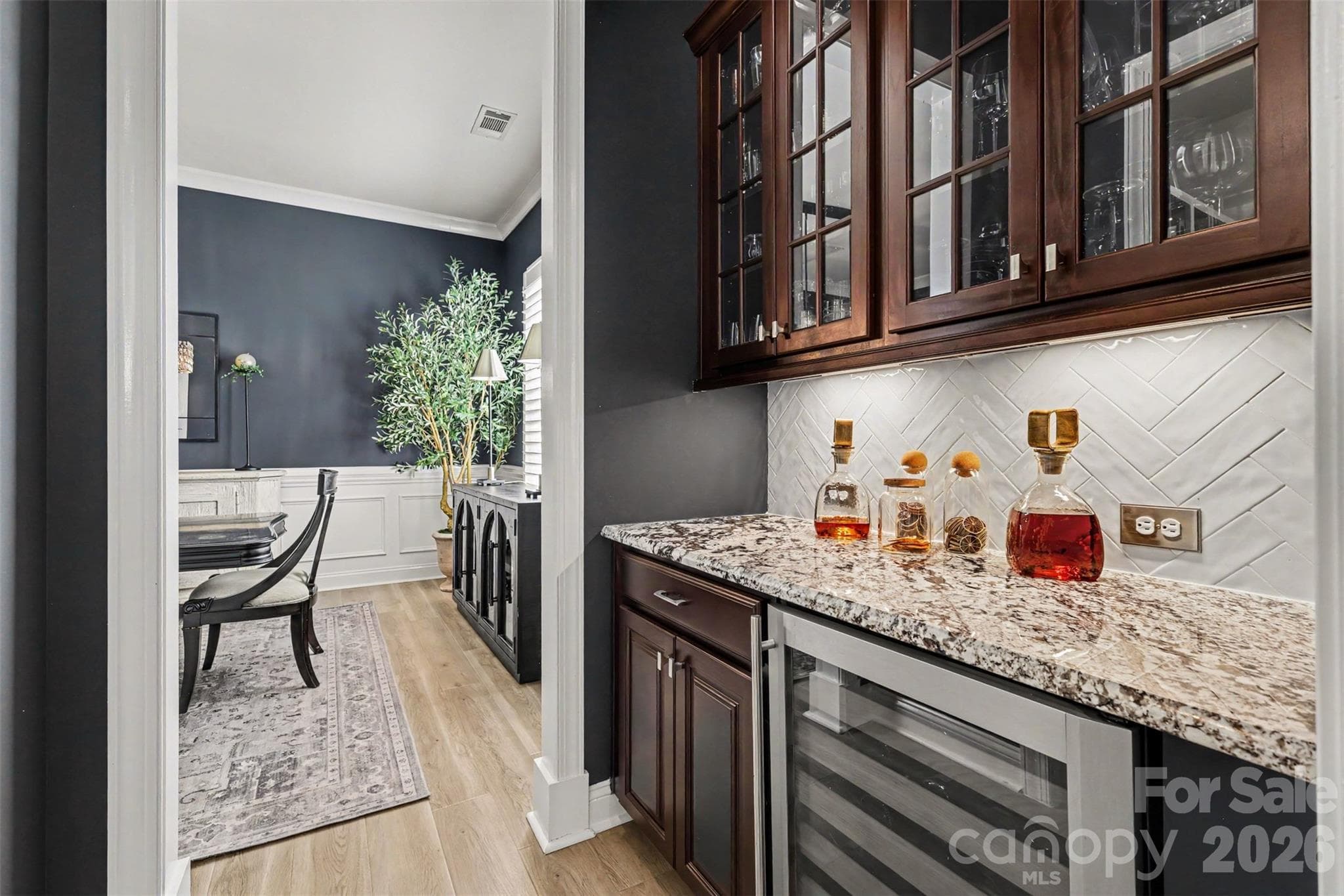 Butler Pantry with a beverage refrigerator - 726 Kathy Dianne Drive, Fort Mill