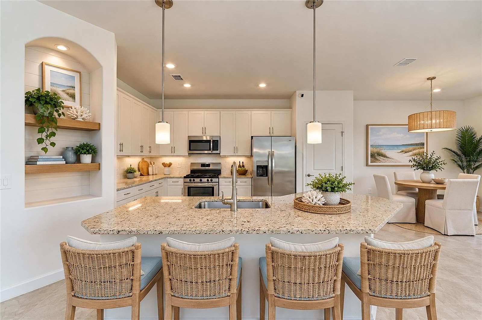 Virtually Staged Kitchen and Breakfast Nook - 15332 SERENE SHORES LOOP, BRADENTON