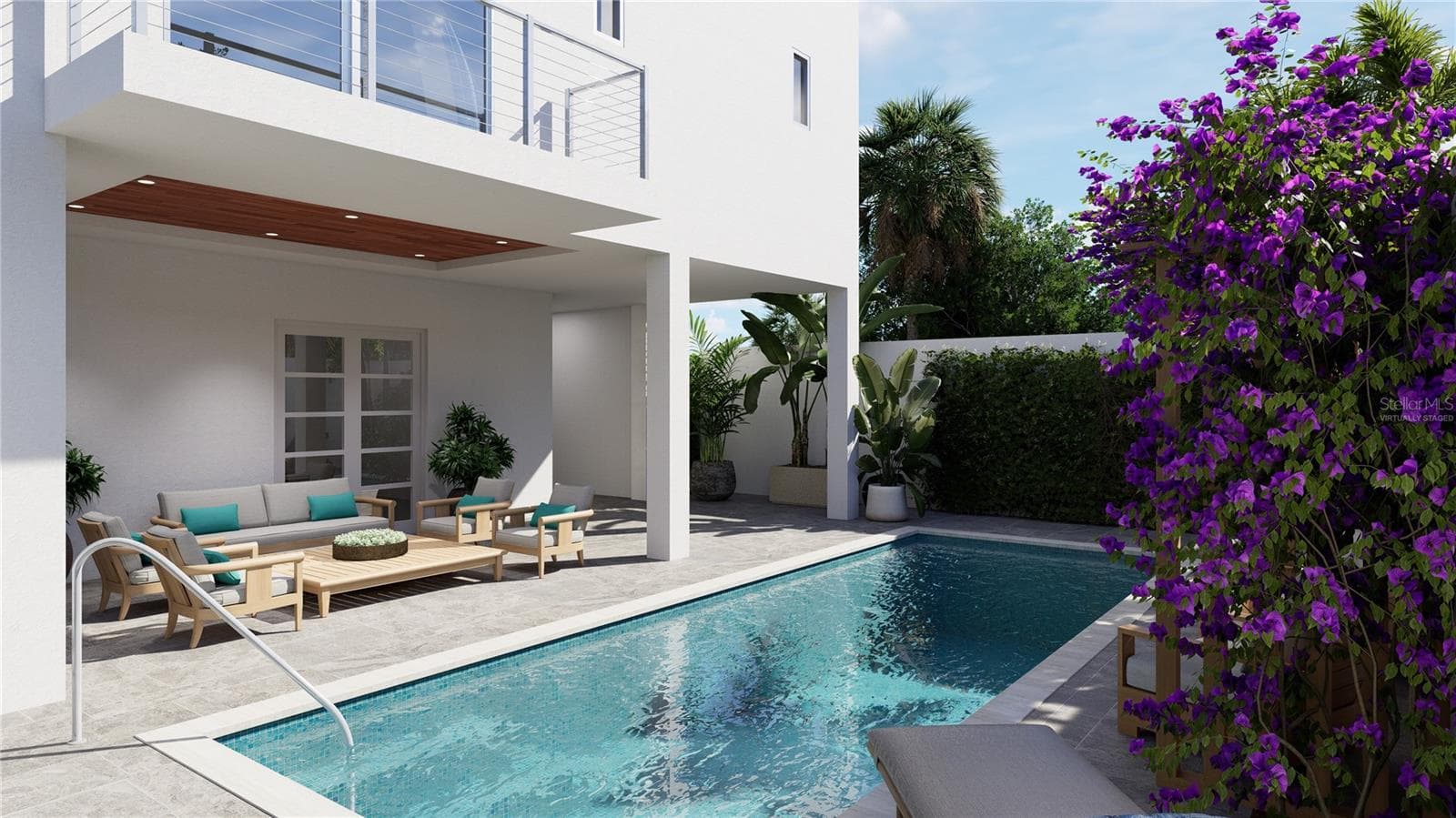 Pool- Virtually Staged - 6608 S ATLANTIC AVE, NEW SMYRNA BEACH