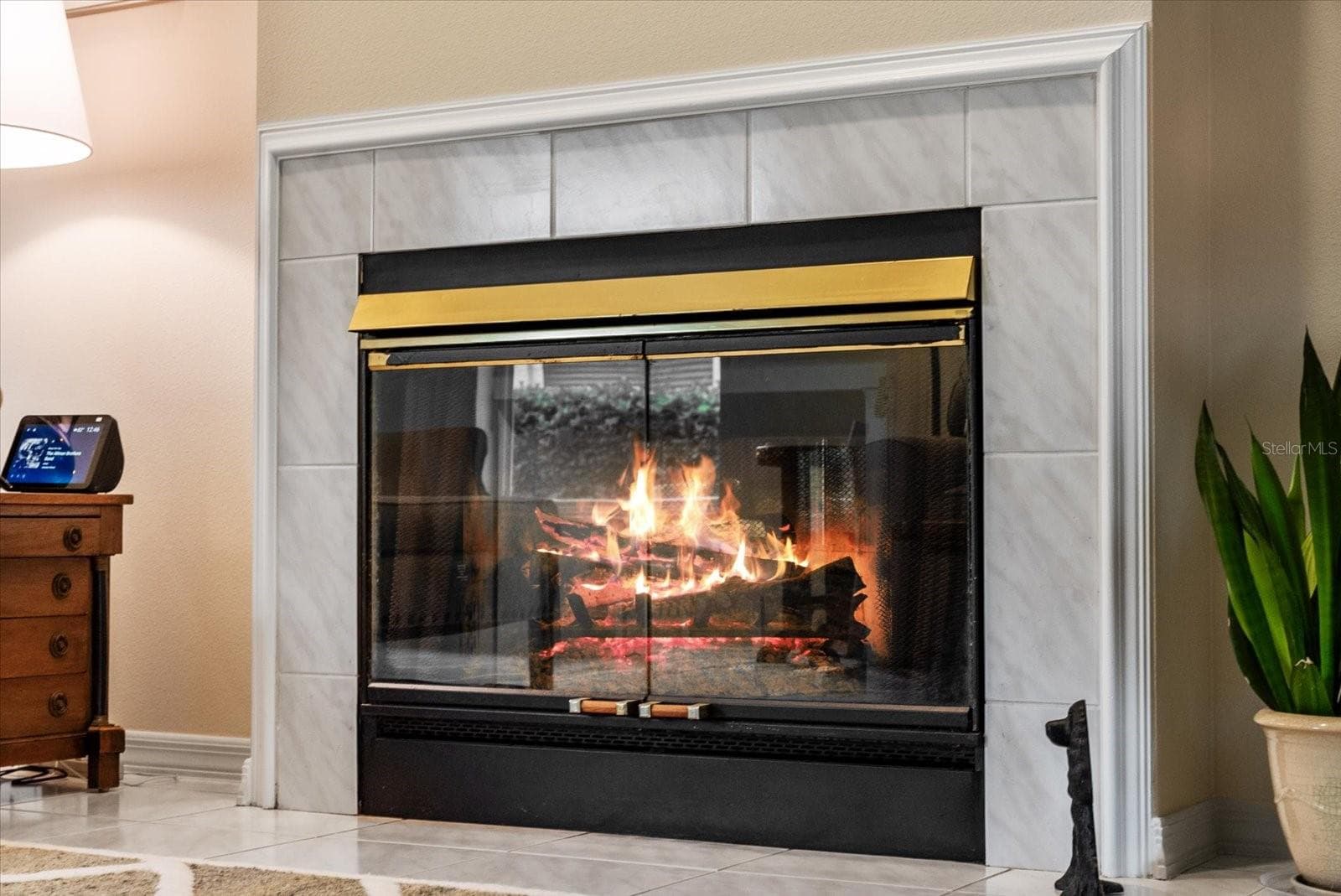 Fireplace - 5815 FAIRWOODS CIR, SARASOTA