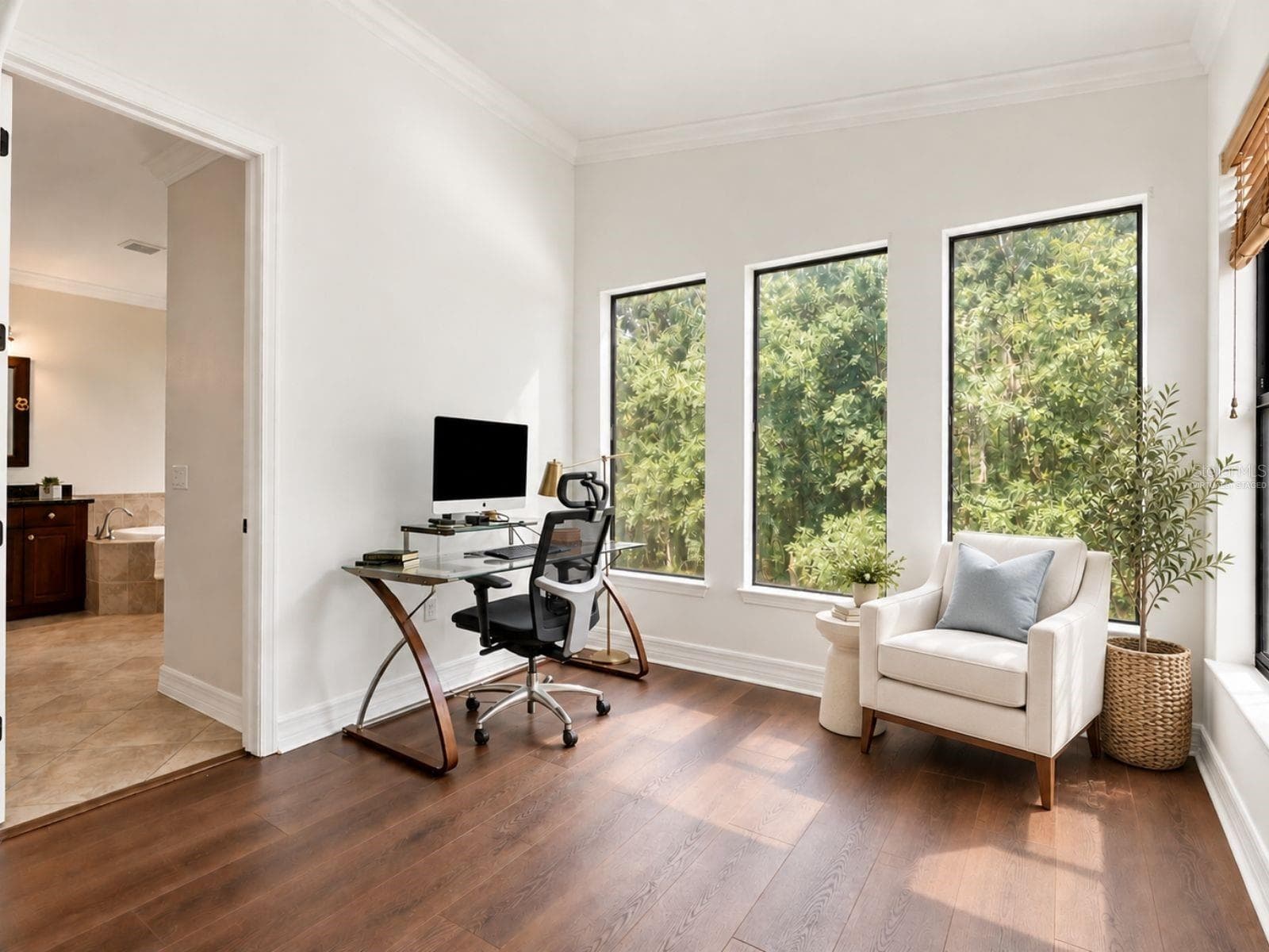 Virtually Staged-Primary Bedroom Seating Area - 8264 DUNHAM STATION DR, TAMPA