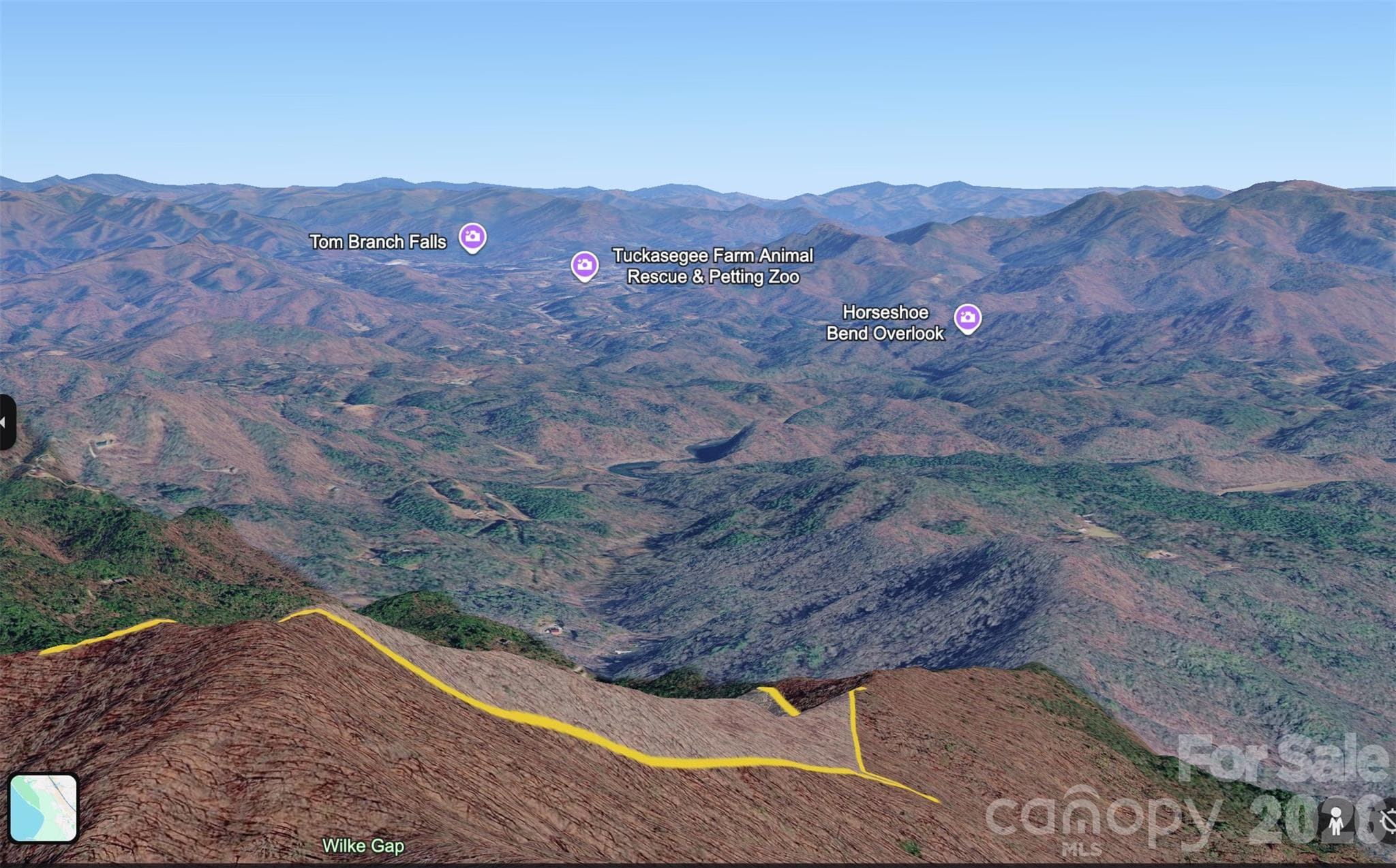 Estimated View from Google Earth - 0 Wiggins Creek Road, Bryson City