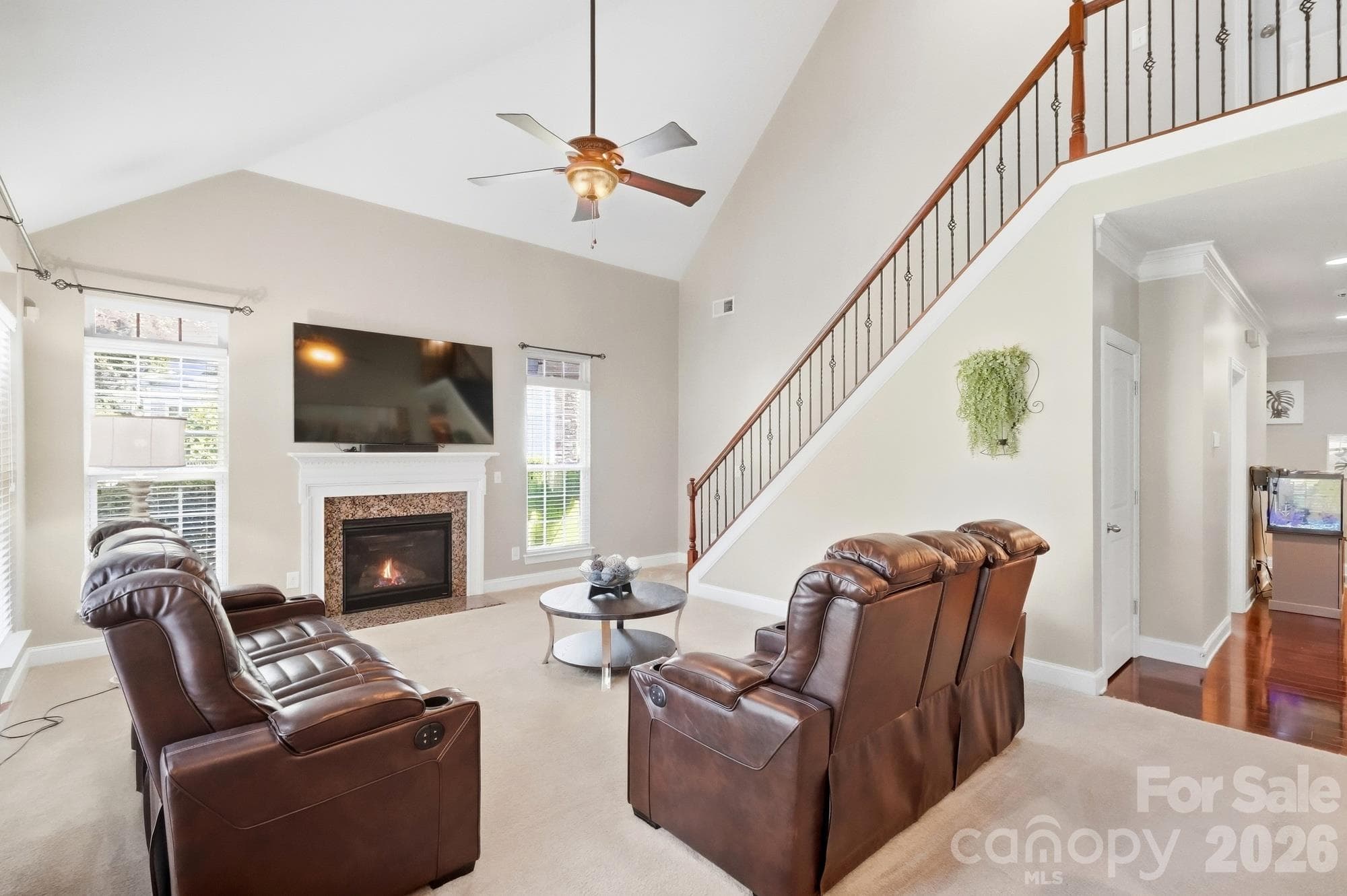 Roth Iron railing leading to 4th bedroom or media room or flex space - 10110 Loch Lomond Drive, Charlotte