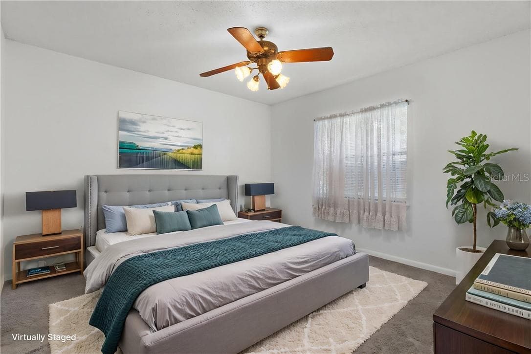Master Bedroom Virtually Staged - 1304 Siesta TER, INVERNESS FL 34450