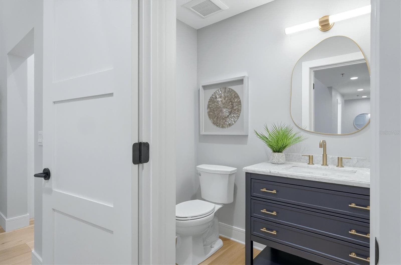 Half Bath with Carrera Marble Vanity - 2141 HARBOURSIDE DR #1203, LONGBOAT KEY