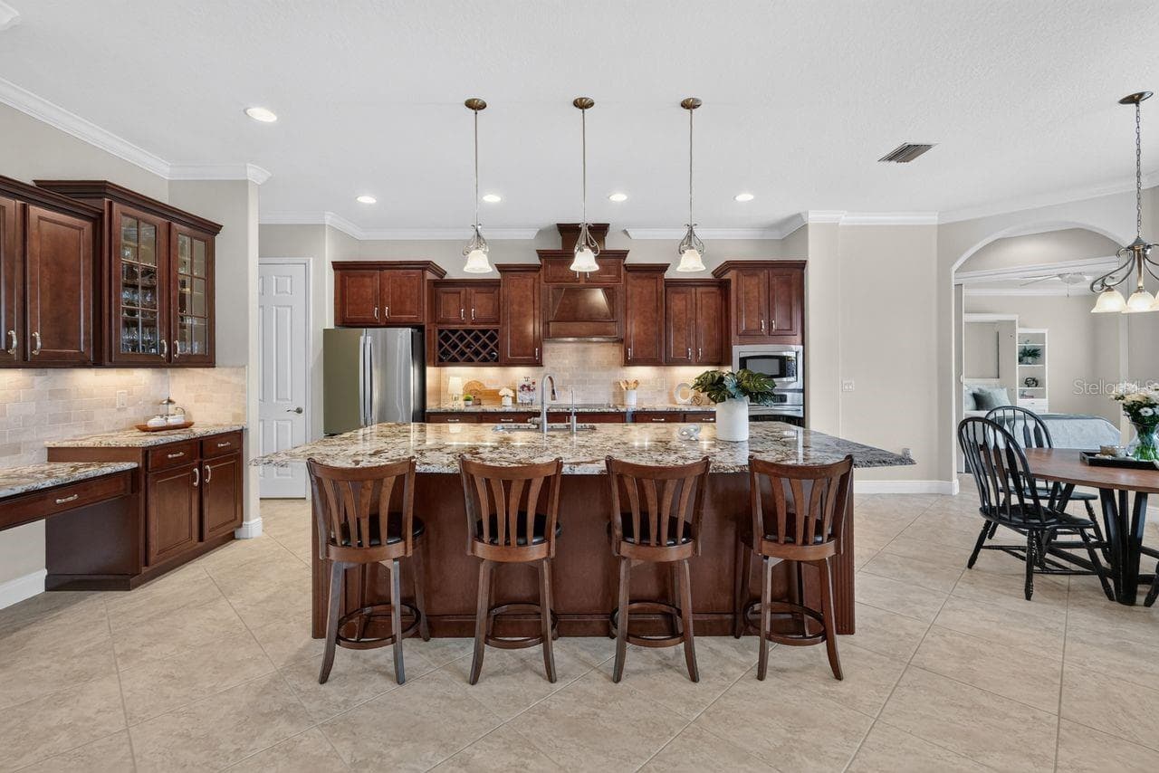 One piece granite in Kitchen island - 17115 4TH AVE E, BRADENTON