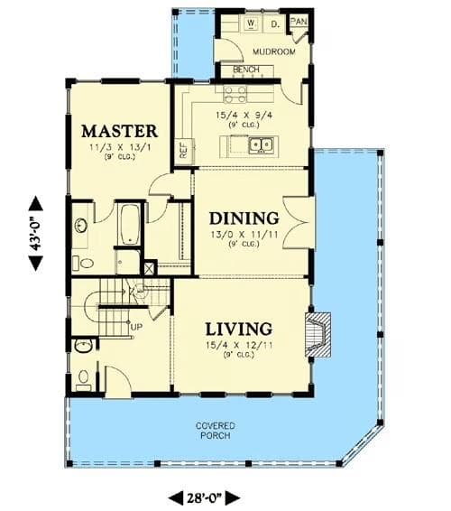 Floor Plan of the 1st Floor - 311 Charlotte Avenue, Rock Hill