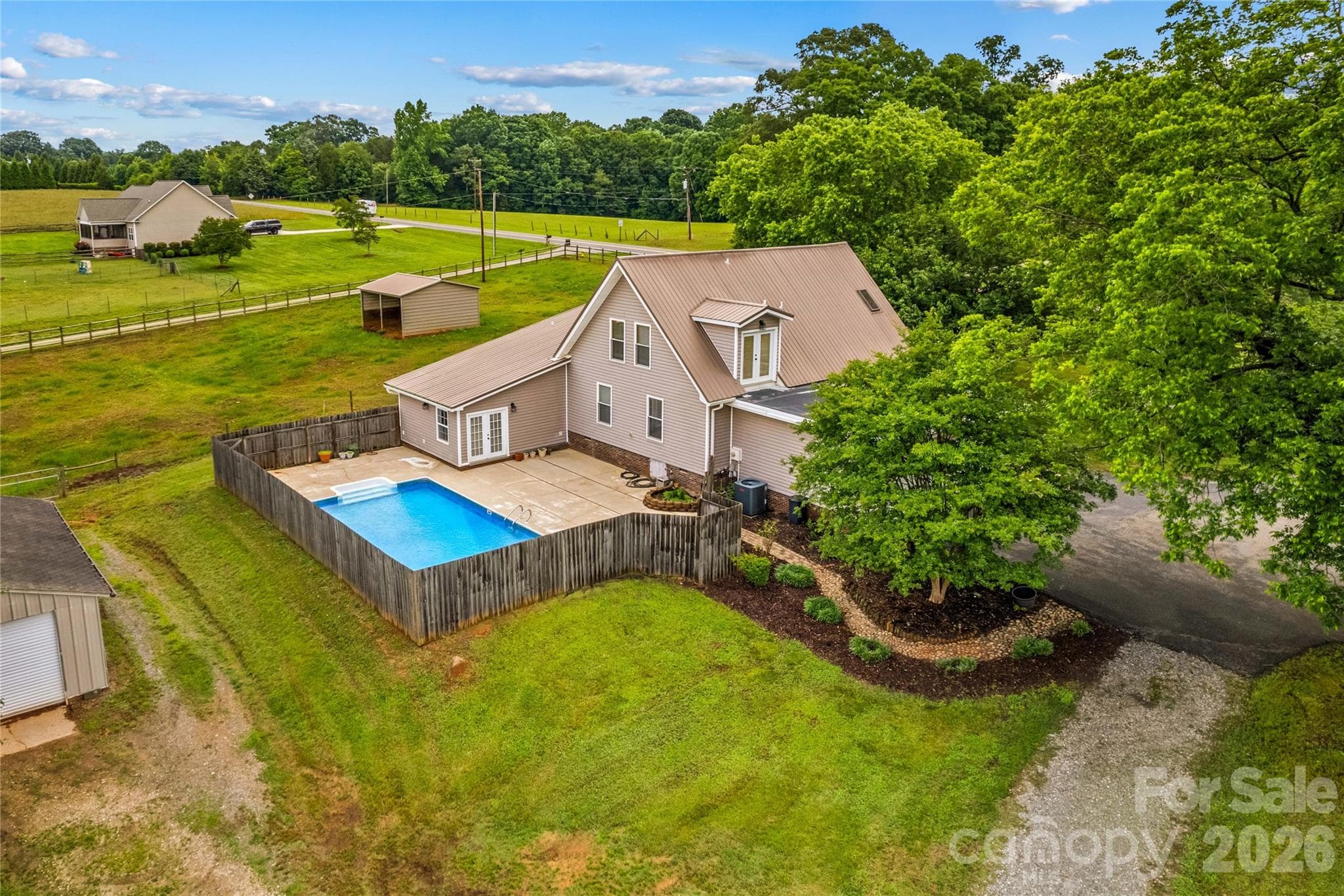 In Ground Pool with Privacy Fence - 296 Hicks Creek Road, Troutman