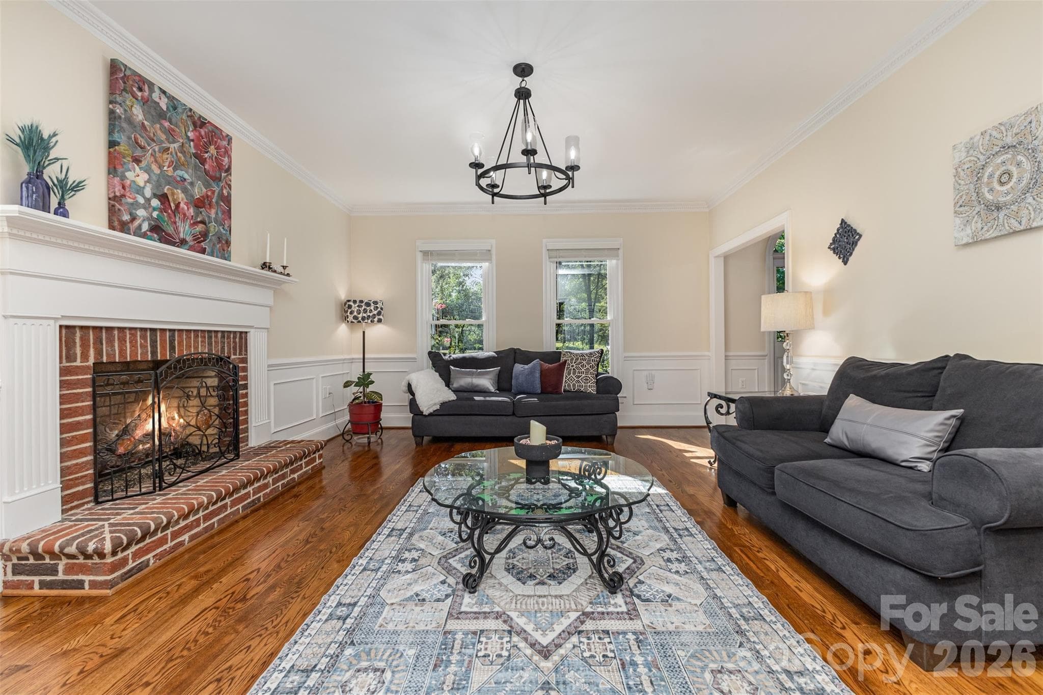 Living Room with Fireplace - 15655 Highway 601 Highway, Midland