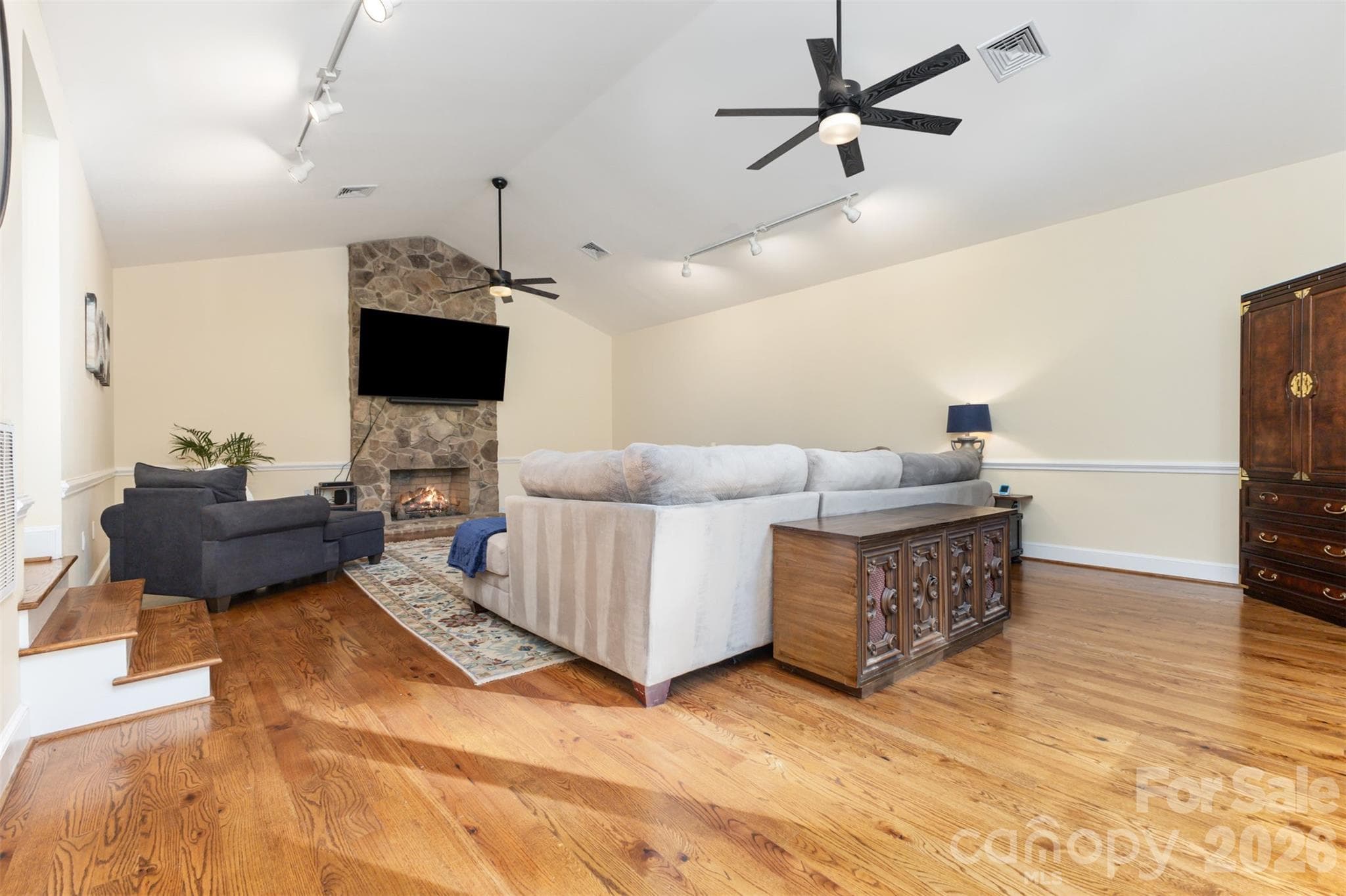 Main level Family Room with Fireplace - 15655 Highway 601 Highway, Midland