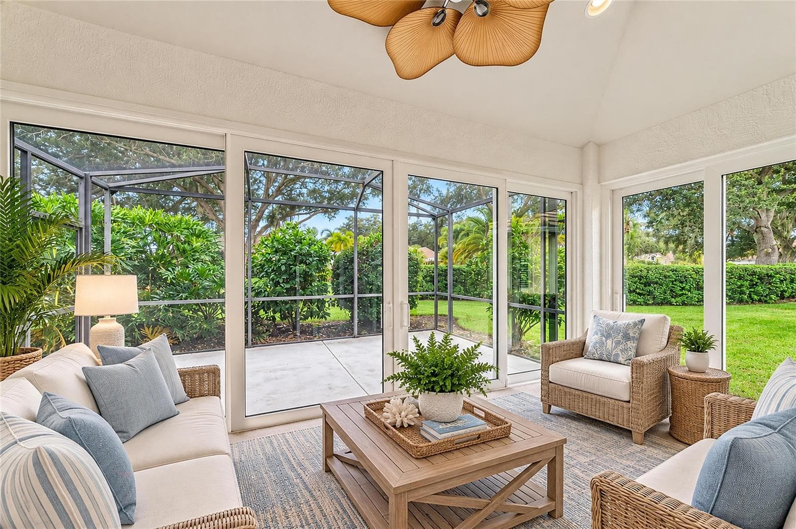 Virtually Staged Glass Enclosed Florida Room - 7816 HERITAGE CLASSIC CT, LAKEWOOD RANCH