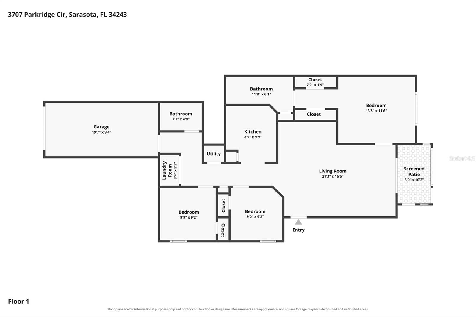 Floor plan - 3707 PARKRIDGE CIR #7-106, SARASOTA
